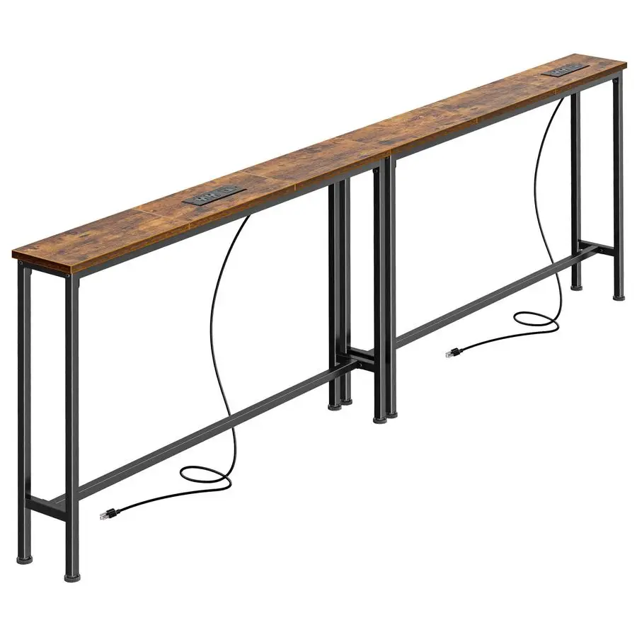

78.8 inch Narrow Console Table with Outlet, Sofa Tables, Behind Couch Table, Long Entryway Tables with Charging Station, for Li