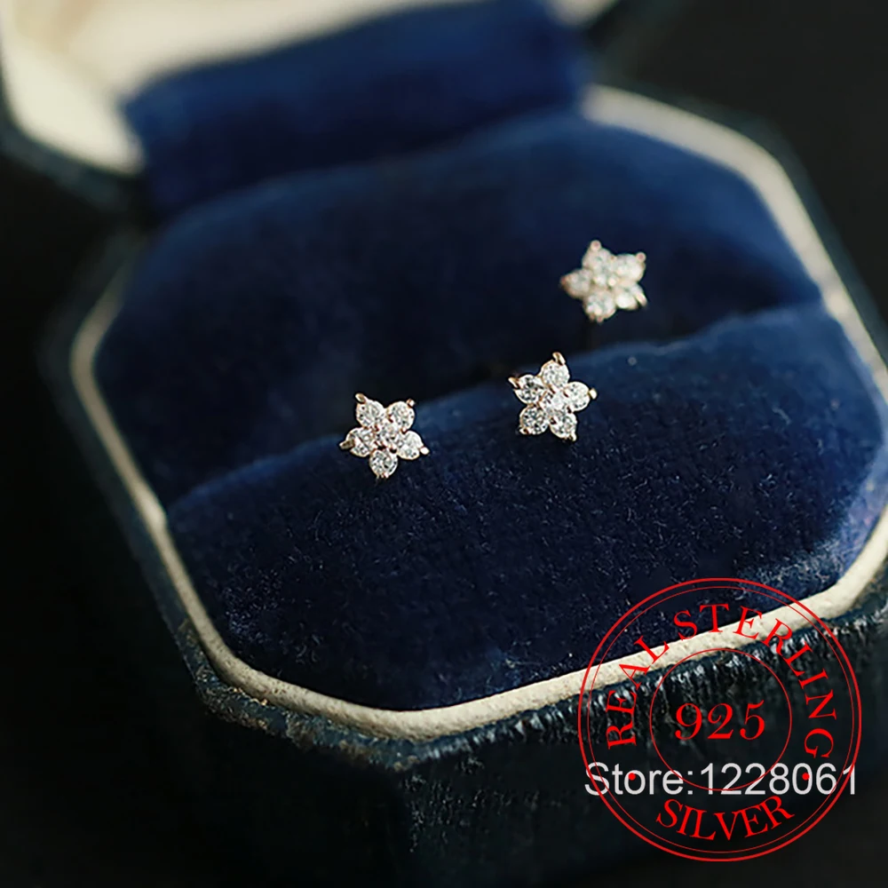 

Ювелирные изделия из стерлингового серебра 925, серьги-гвоздики с кристаллами циркона и цветком для женщин, ювелирные изделия для свадебной вечеринки для девочек, подарок другу,luxur