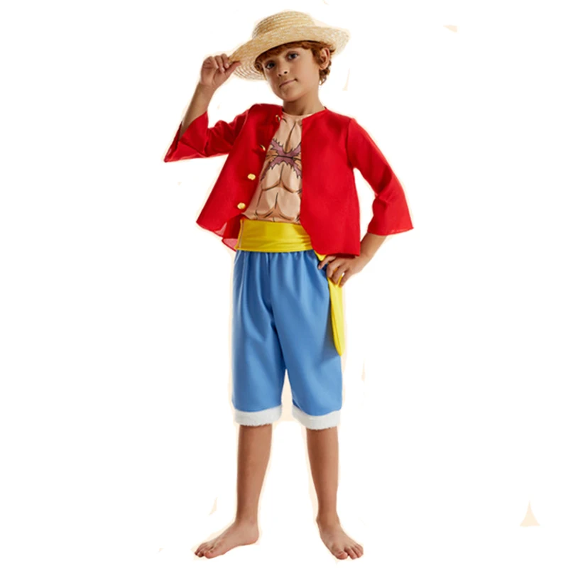 Kinder Anime Muscle Luffy Kind Halloween Cosplay Green Boy Roronoa Zoro Kostuum