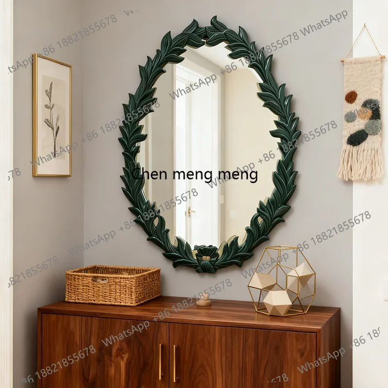 Baroque dressing mirror wall hanging French retro living room dining room decorative mirror wall hanging