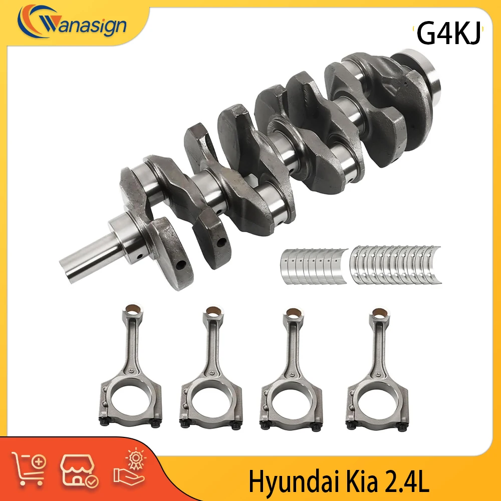 Engine Crankshaft Con Rods Bearings Set Fit 2.4 L L4 GAS G4KJ For 10-20 Hyundai Tucson Sonata Santa Fe Sport Kia Sorento 2.4L