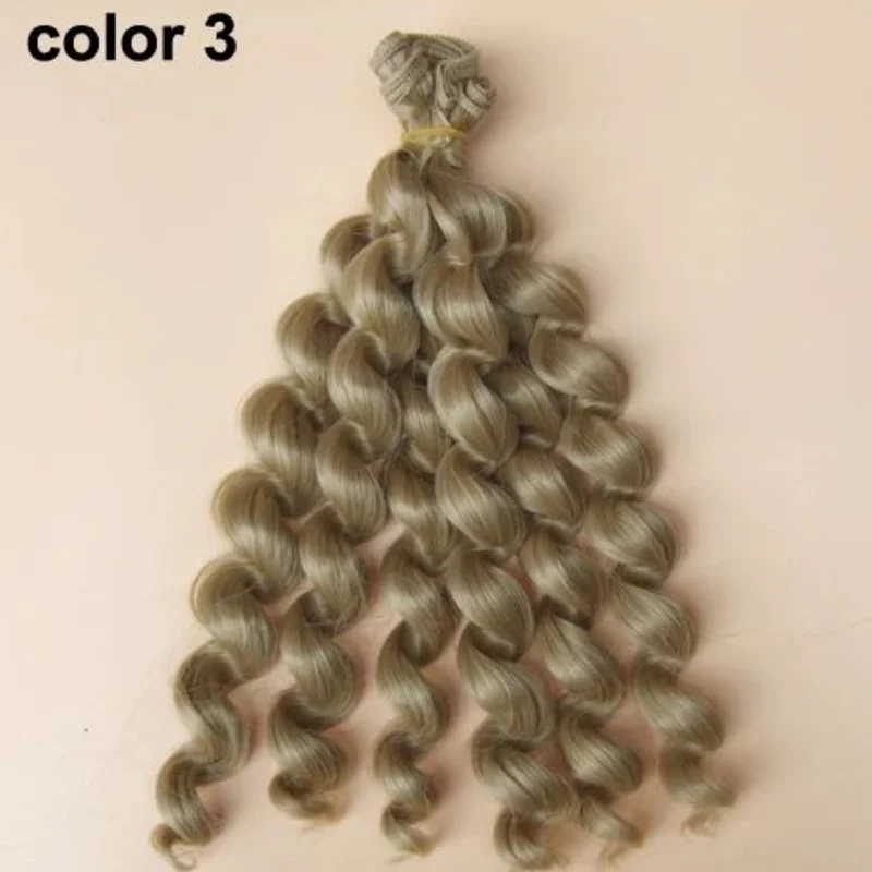 High Quality Thick 20cm Brunette Blonde Coffee Brown Natural Color Deep Curly Doll Wigs Hair for 1/3 1/4 1/6 BJD Doll Diy Hair