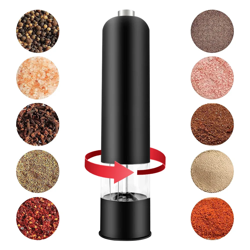 Electric Automatic Mill Pepper And Salt Grinder With LED Light Adjustable Coarseness Spice Grinder Kitchen Cooking Tool