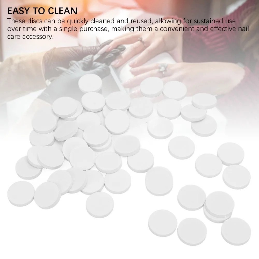 50pcs 1000 Grit Fineness Self Adhesive Nail Sanding Pad Self Adhesive Design 25Mm Diameter Replaceable Nail Polishing Disc