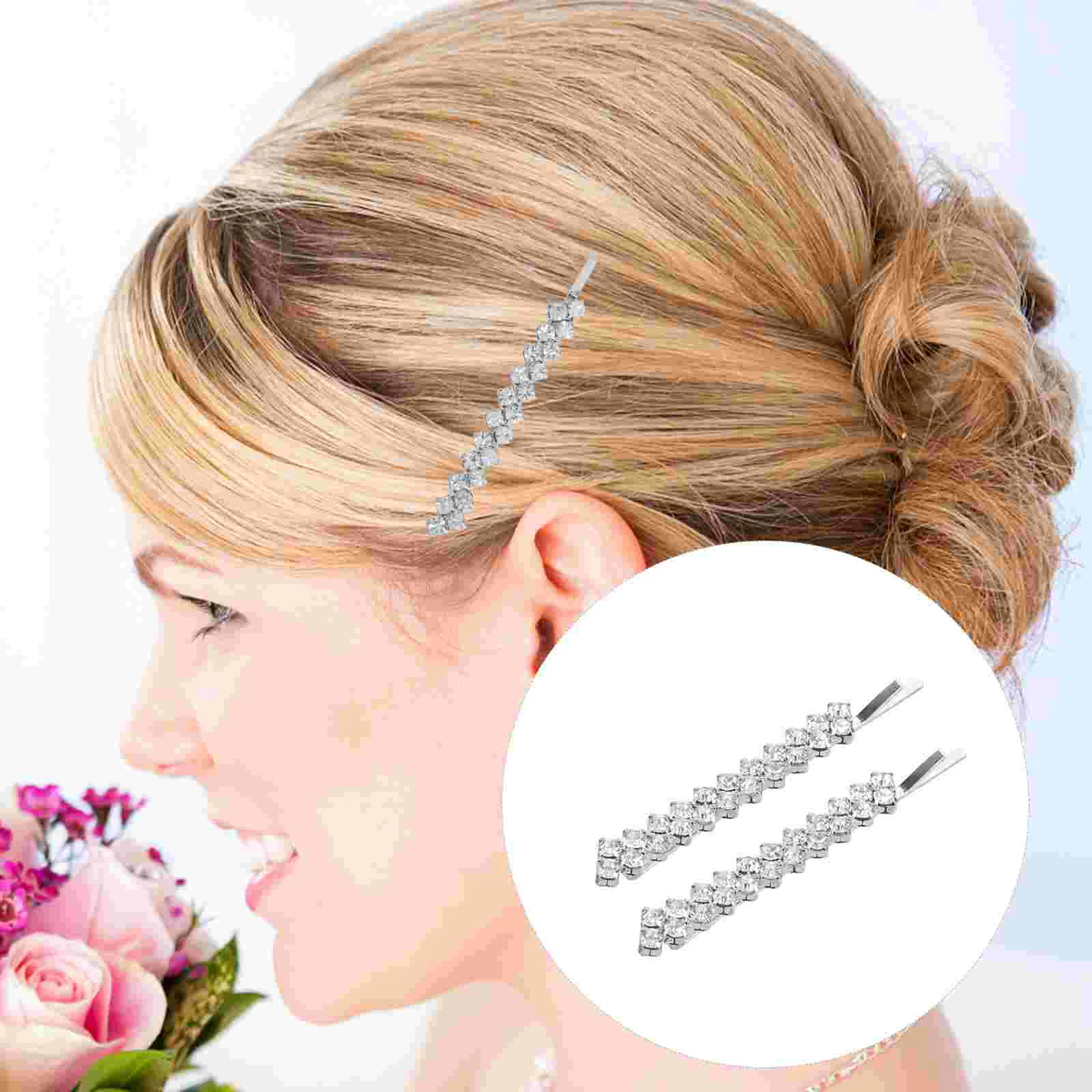 

Jewelry Crystal Hairpin Wedding Pins Clip Fashion Bobby Hairpins Barrettes Pink Decorations