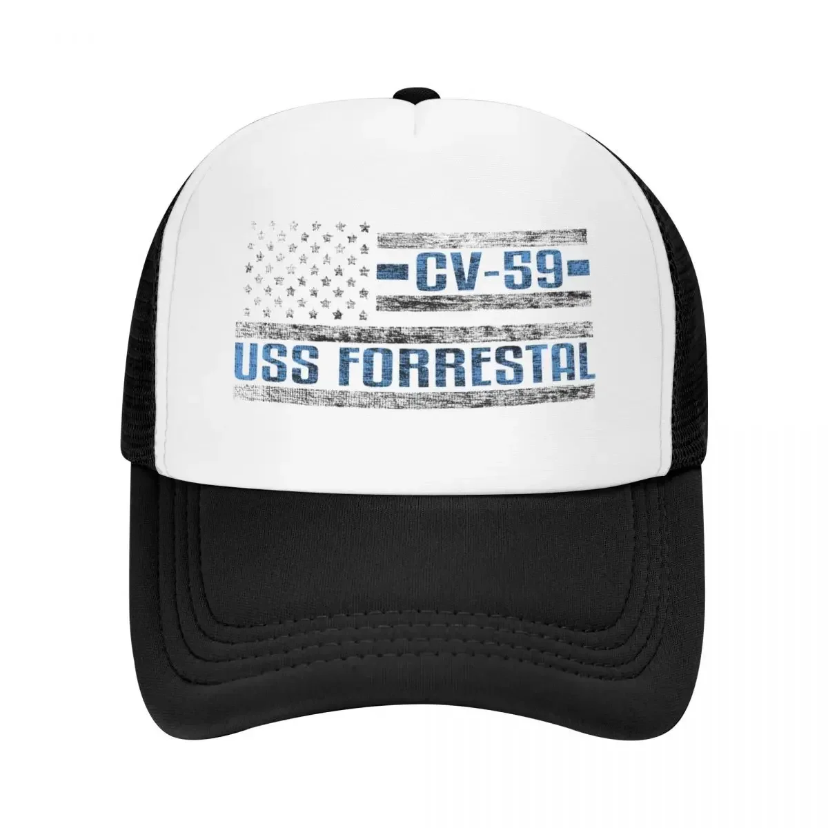 USS Forrestal CV-59 US Aircraft Carrier #1557 Baseball Cap Bobble Hat Sunhat Fishing cap Rave Girl'S Hats Men's