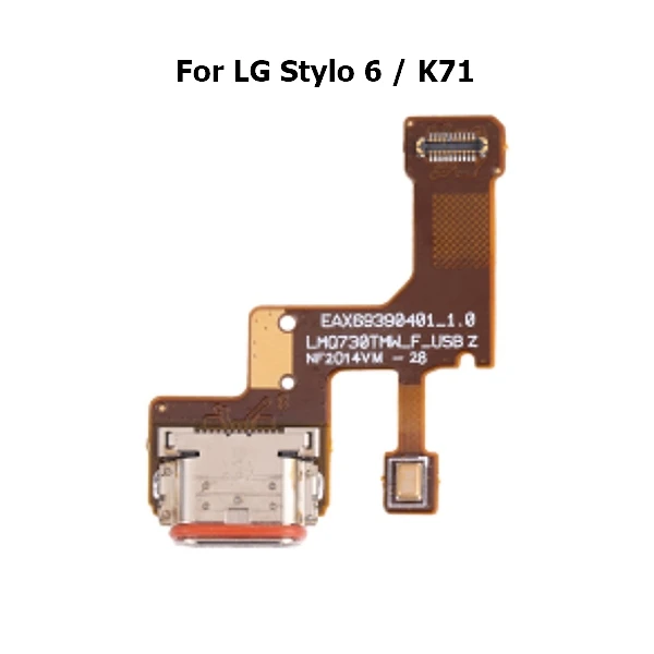 Para LG Stylo 6 / K71 LMQ730TM, LM-Q730TM, LMQ730HA, LM-Q730HA puerto de carga USB conector de base placa de carga Cable flexible