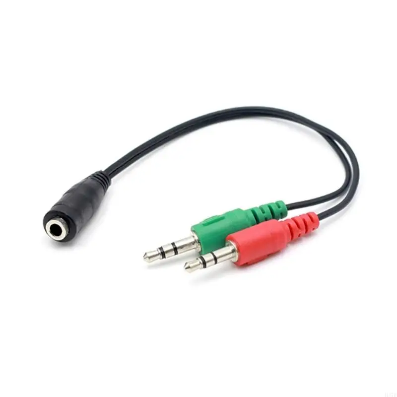 H37E 3.5mm Stereo Splitter Y Cable 3.5mm Stereo Female Plug to Double 3.5mm Male Plug