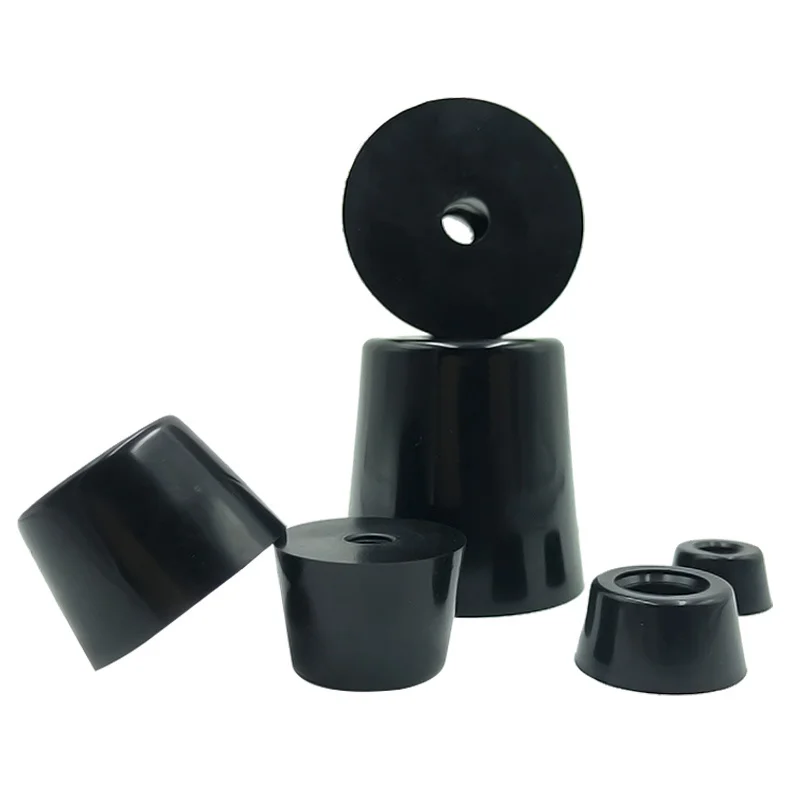 8pcs Anti Slip Furniture Legs Feet Black Speaker Cabinet Bed Table Box Conical Rubber Shock Pad Floor Protector Furniture Parts