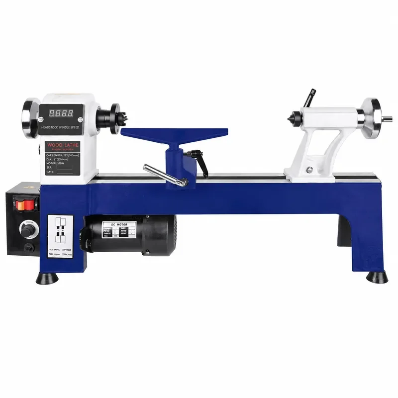 8 Inch Multifunctional Woodworking Lathe Small Wood Turning Machine for DIY Pen Making Rotary Tool Benchtop Mini Lathe