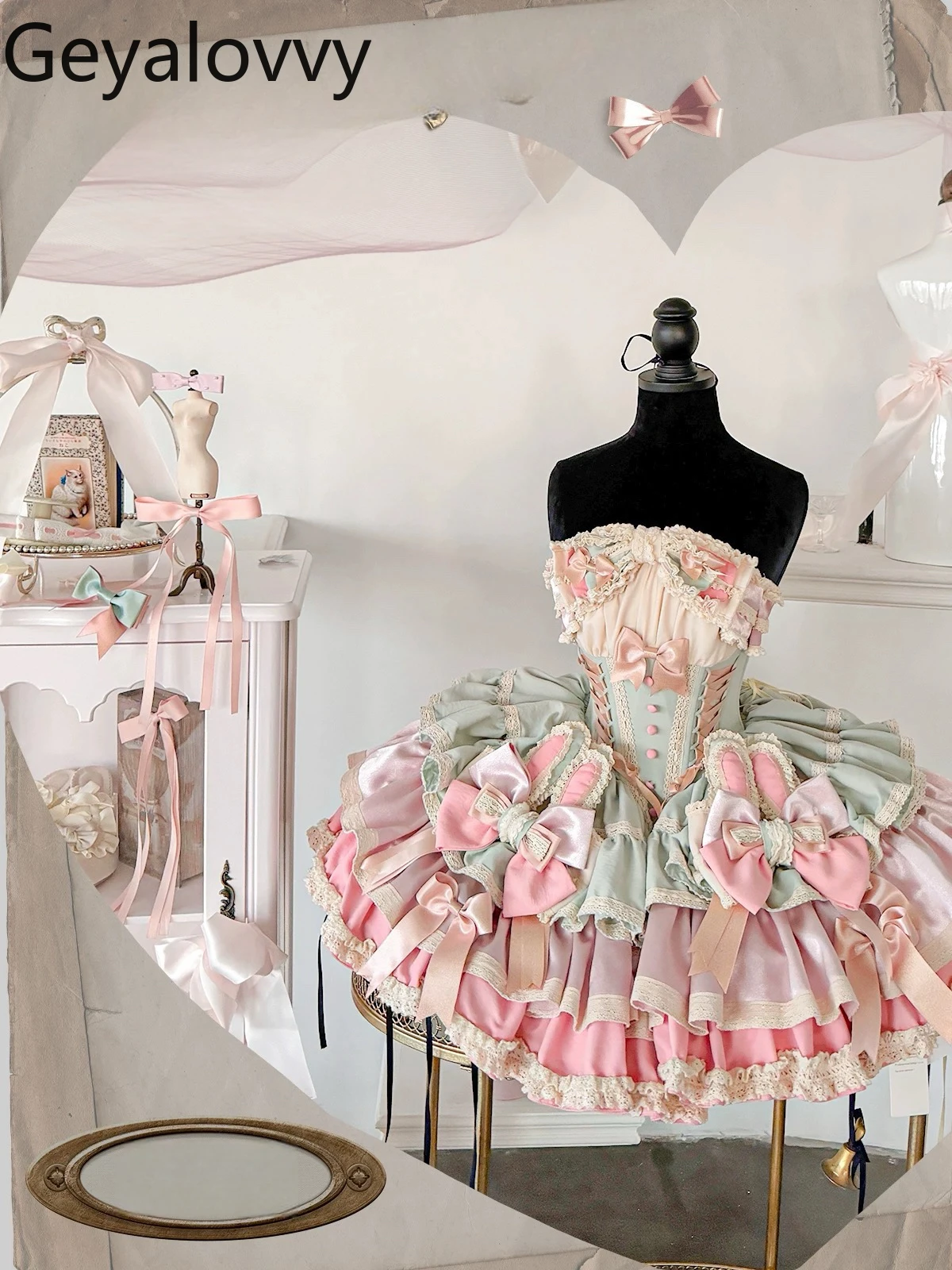 Doce estilo princesa arco cintura alta ombro fino sem mangas vestido verão nova cor rosa combinando festa de aniversário vestidos curtos