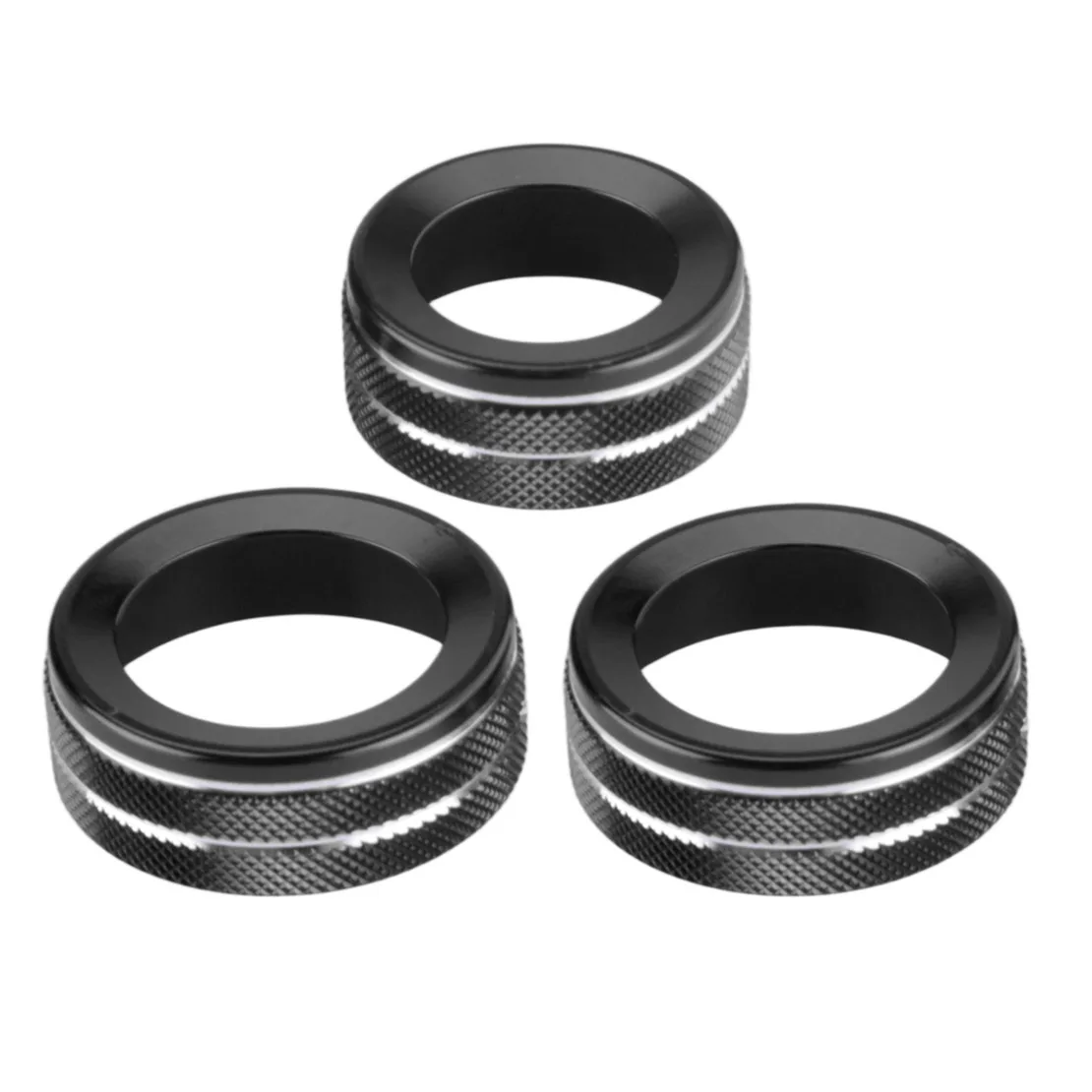 Black A/C Volume Switch Knob Ring Cover Trim Set Fit For Ford Ranger 2023 2024 2025