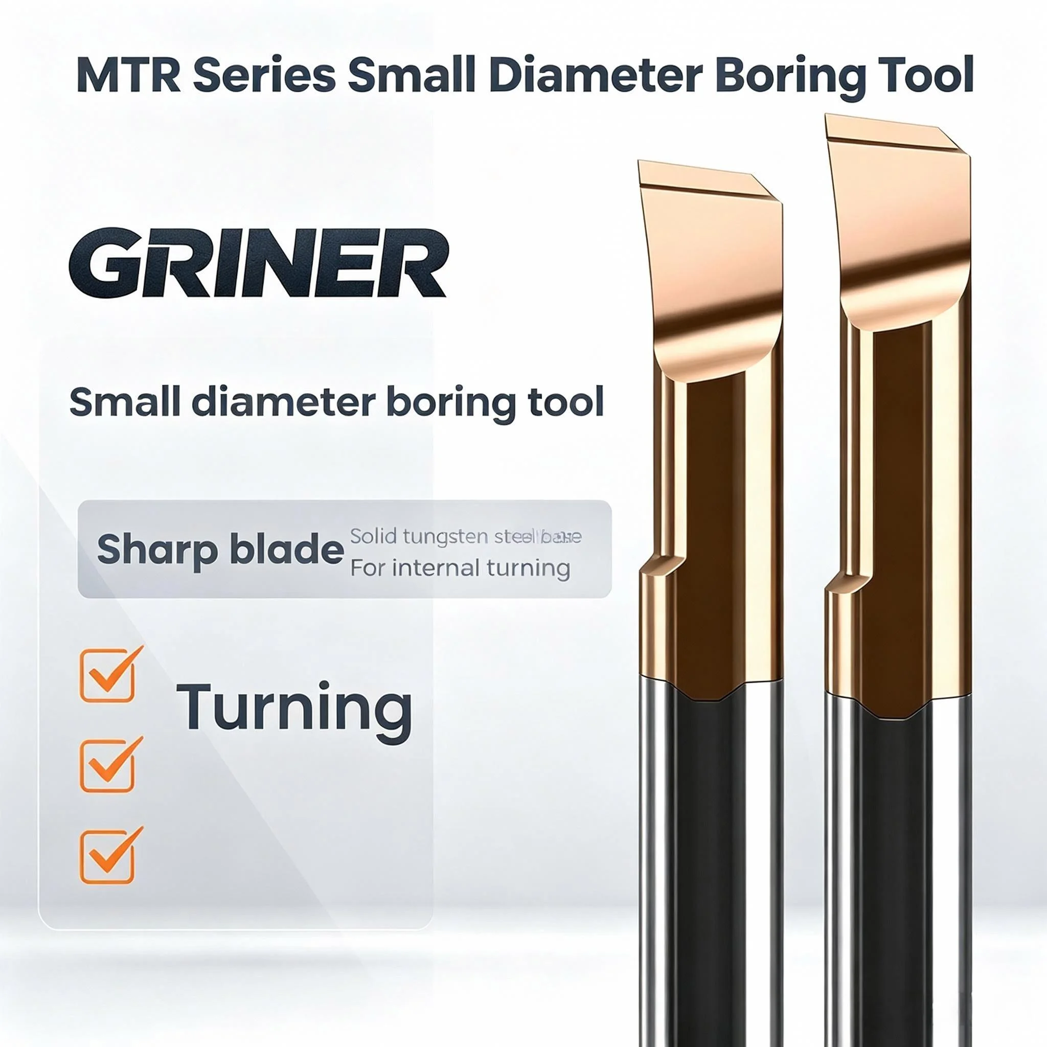 MTR1.0-R0.05-L3-D4 Series Solid Tungsten Carbide Micro Boring Bar Anti-vibration Small Hole Internal Turning Tool R0.1 R0.2 CNC