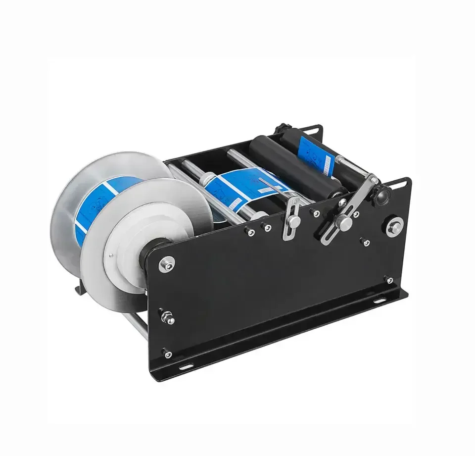 Small Manual Labeling Machine Handheld Self Adhesive Sticker Packing Machine for Round Plastic Glass Wine Bottle