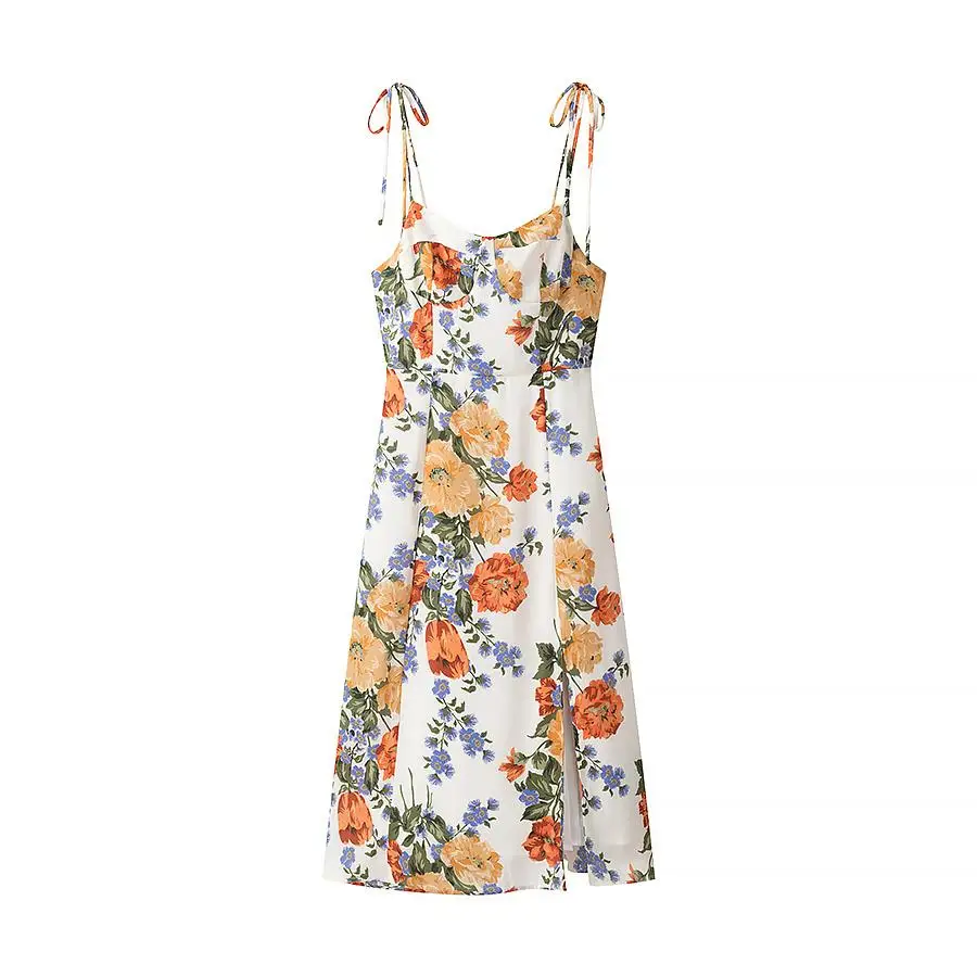 فستان صيفي أنيق من JNLEAOG بدون حمالات مع شق جانبي وتفاصيل فيونكة على الكتف، تصميم نسائي بتنورة على شكل حرف A