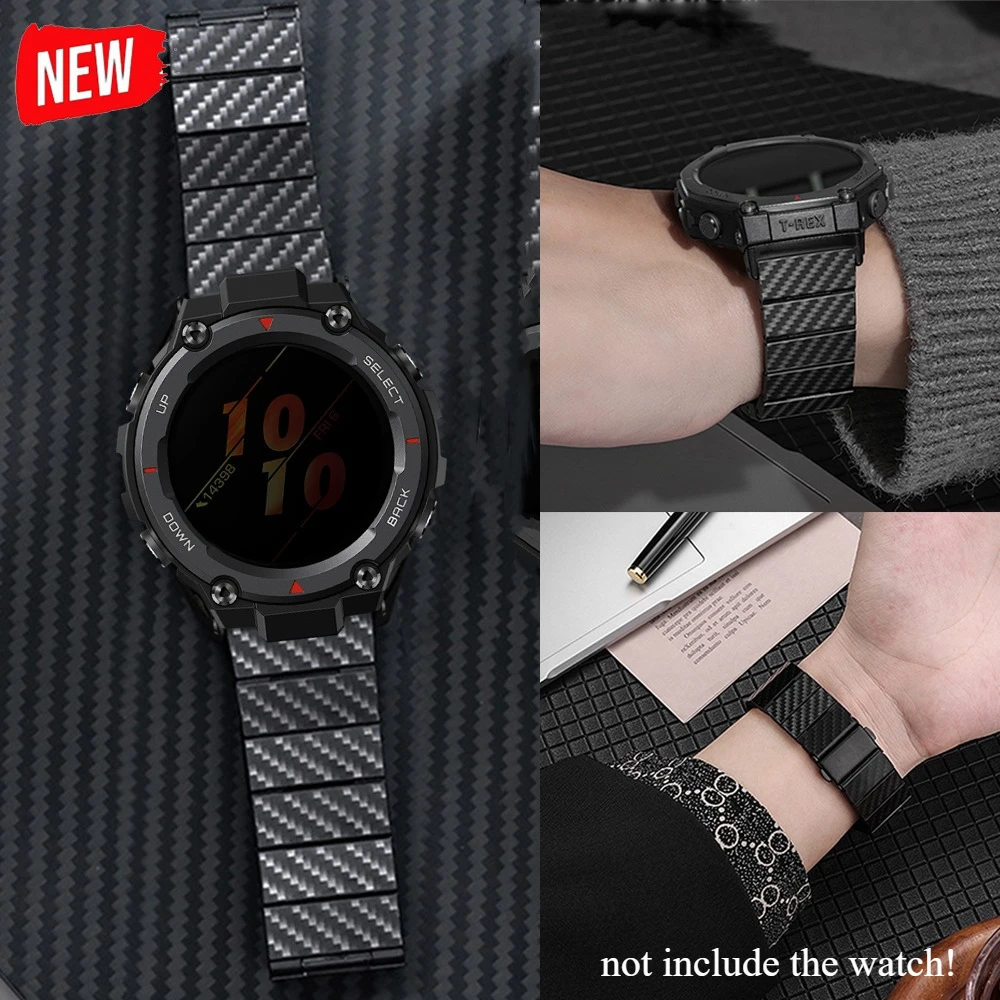 Carbon Fiber Strap for Amazfit T-rex 2/3 Sports Bracelet for Huami T-Rex Pro/2Ultra Watchband Folding Buckle Wrist Band Correa