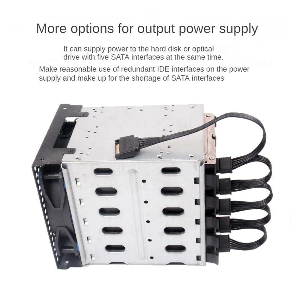 Five Extended Power Cords Length 20cm+10cm*4 Universal Hard Drive Stable Power Supply 1 Point 5 Stable Power Cable