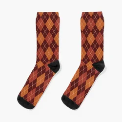 Chaussettes Essentielles de Football pour Homme, Rouge, Orange, Bordeaux, Argyle