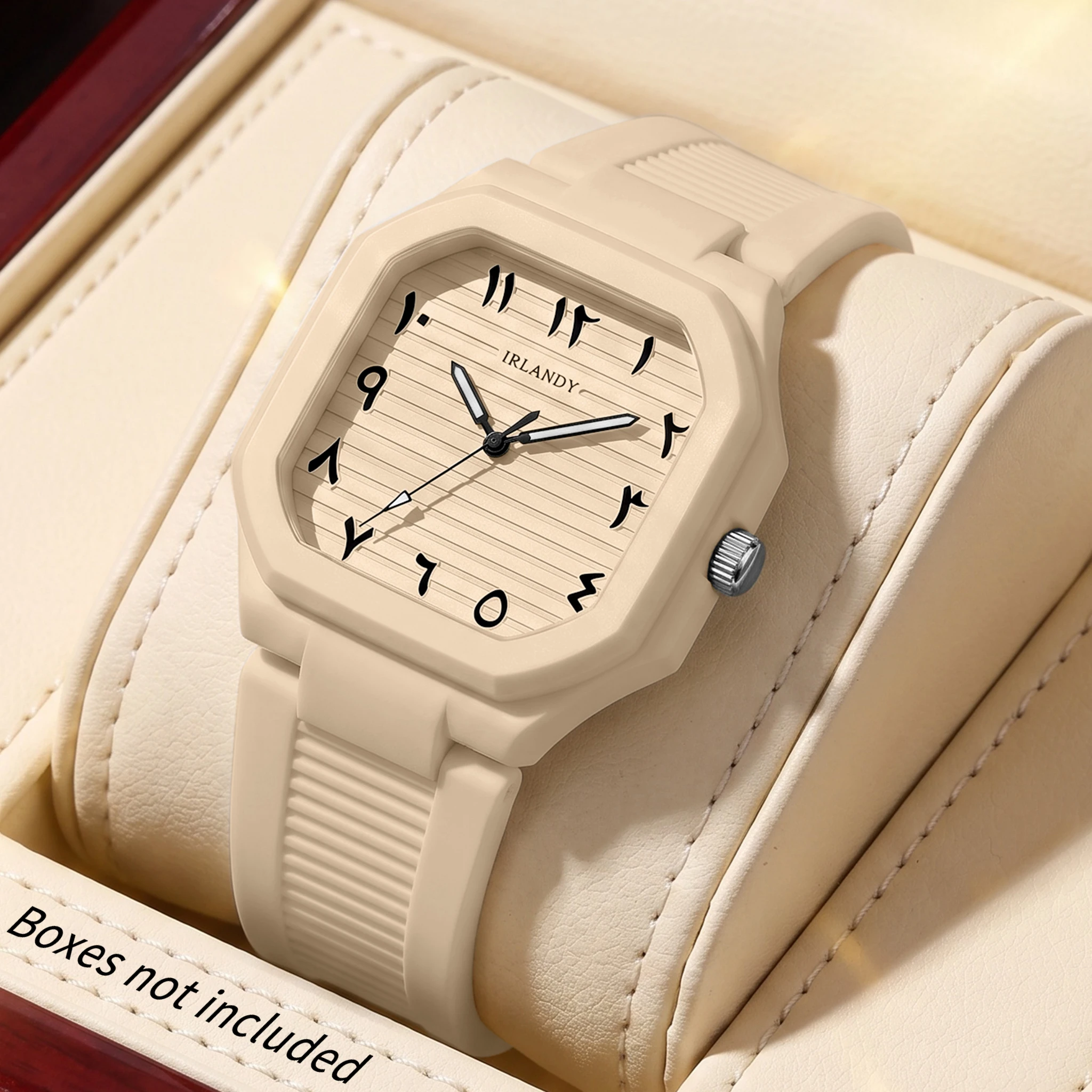 1Pc Fashion Simple Square Silicone Strap Quartz Ladies Watch, Unisex Alloy Case Business Casual Wristwatch
