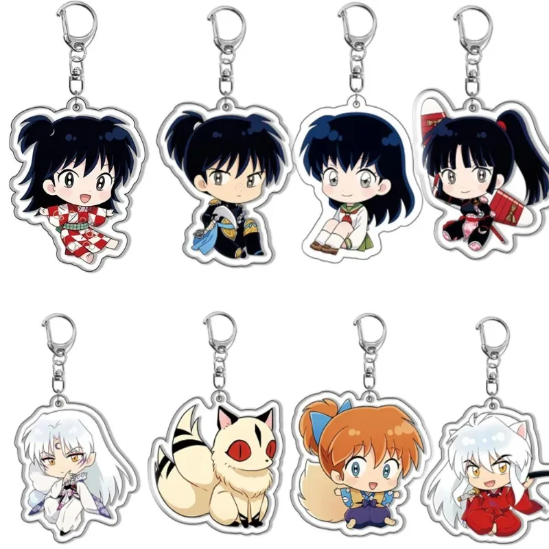 Fashion Anime Cartoon Figures Sesshoumaru Kikyō Higurashi Kagome Acrylic Keyring Fans Collection Jewelry Accessories Gift