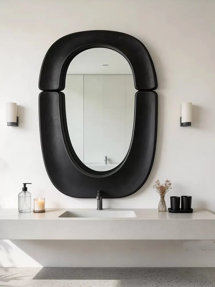 Modern Minimalist Style Oval Bathroom Mirror in American Style - Designer Model - Irregular Makeup Mirror and Dressing Mirror