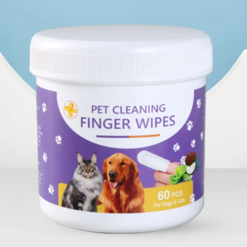 Pet cleaning finger wipes for cats and dogs to clean ears, teeth and oral hygiene