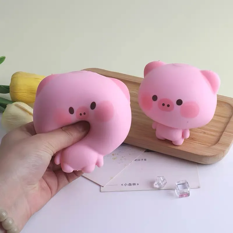 Crunchy Kawaii Pink Pig Squishy Handmade Ball Slow Rebound Mochi Fidget Squeeze Toy Portable Sensory Anxiety Relief Stress Toy ﻿ image 3