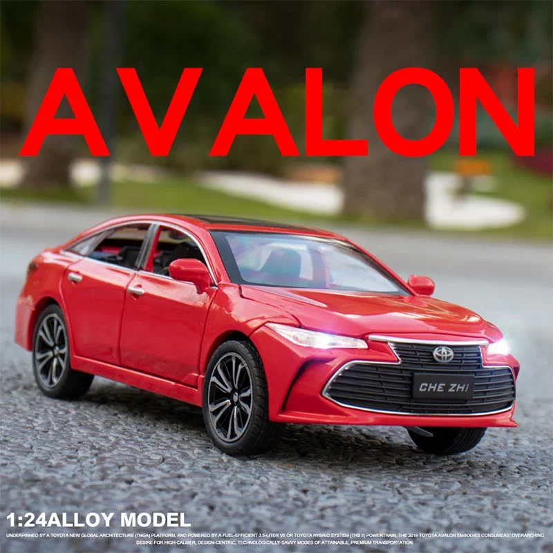 1:24 Toyota Avalon Alloy Model Car Diecast Metal Vehicle Toy Model Collection Sound & Light Birthday Gifts For Children Kids