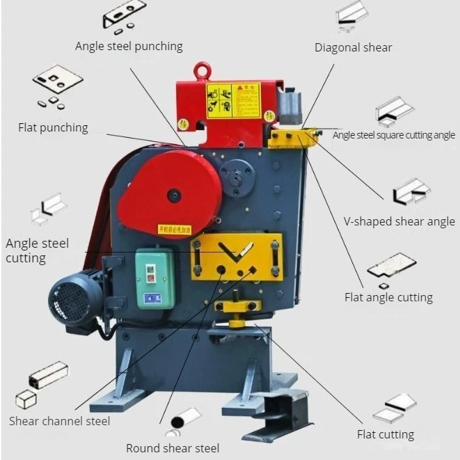 forChina Factory angle iron punching shearing machine electric combine punching and shearing machine ironworker sheet metal