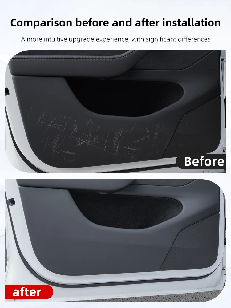 Anti-Kick-Pad für Autotüren für Tesla Model YL 6-Sitzer Aufkleber-Set Seitentürschutz-Abdeckung Auto-Innendekoration – Detail 3