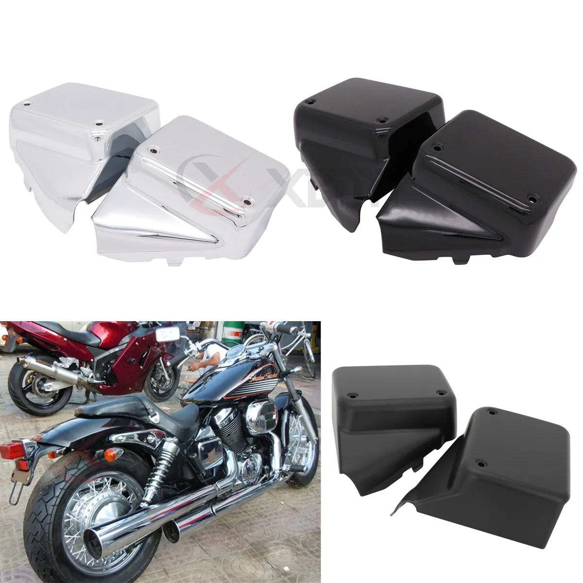 

Motorcycle Left Right Side Fairing Battery Cover For Honda Shadow Spirit 750 VT750 DC VT750DC 2000-2009 Black Widow 2000-2007