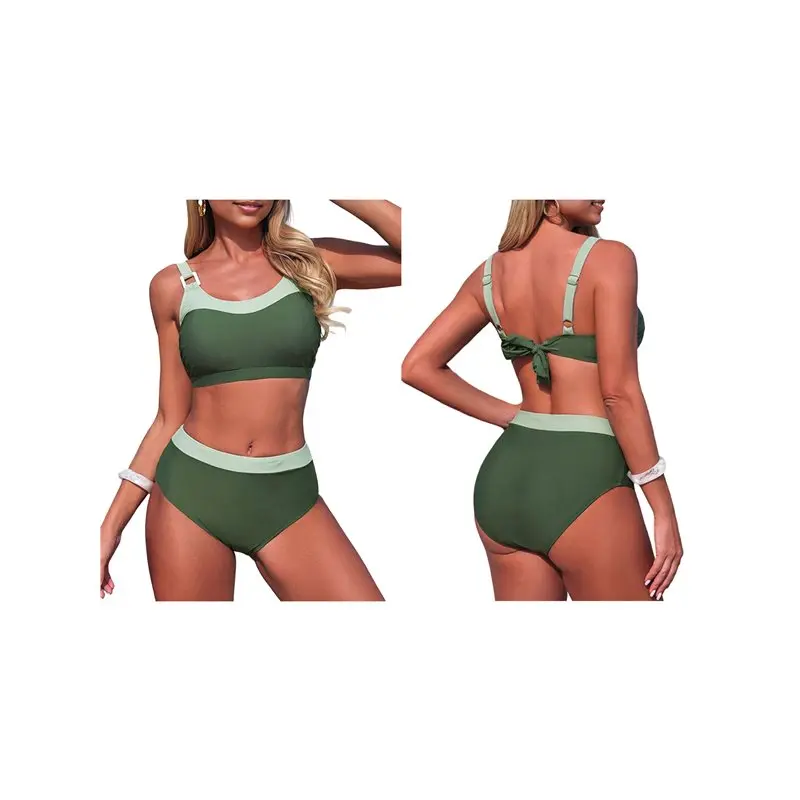 

Женские спортивные купальники A008: комплект из двух предметов с укороченным топом