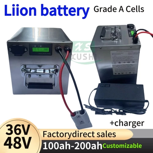 Batterie XS Lithium li ion étanche, 36V, 100Ah, 200Ah, 48V, 150Ah, avec Bluetooth, pour Tricycle, Voiturette de Golf 5000W,
