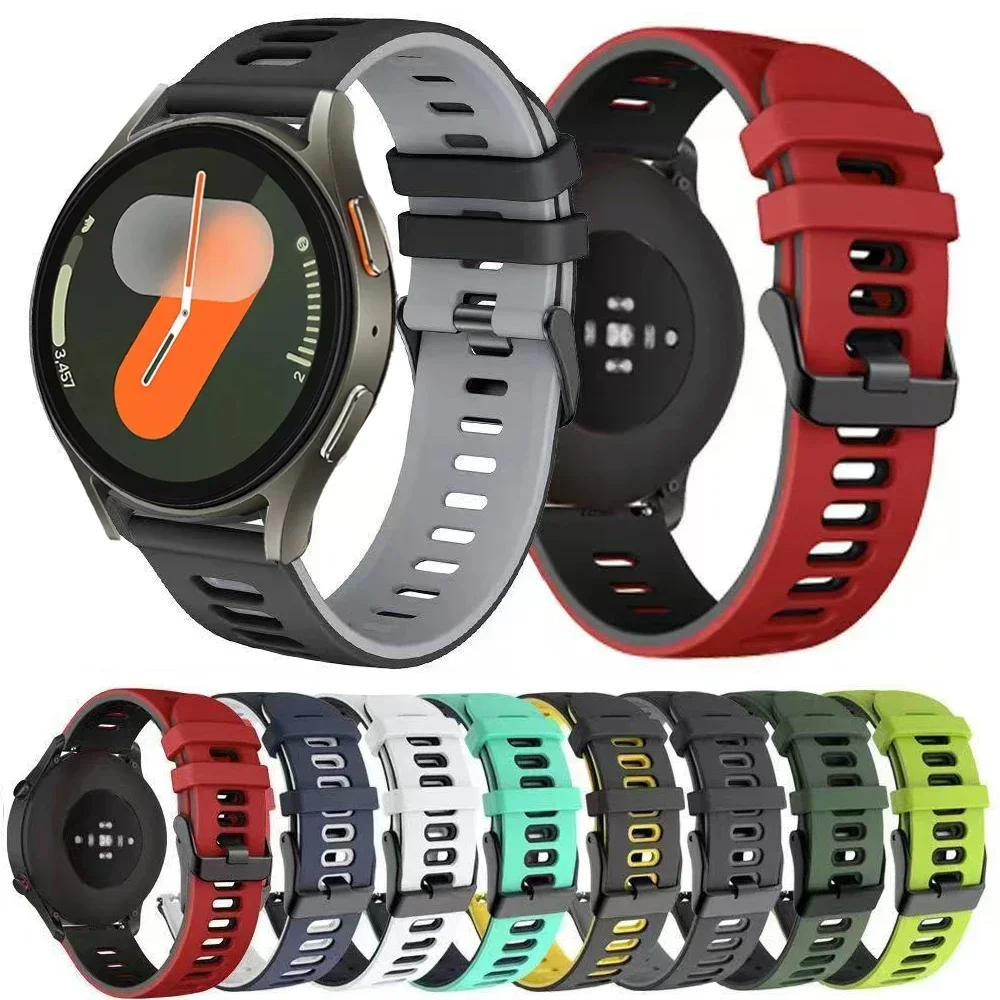 20mm 22mm Sport Strap For Samsung Galaxy Watch 7-FE-6-5-pro-4-Classic band 40mm 44mm silicone bracelet huawei watch GT 5/4/3/2