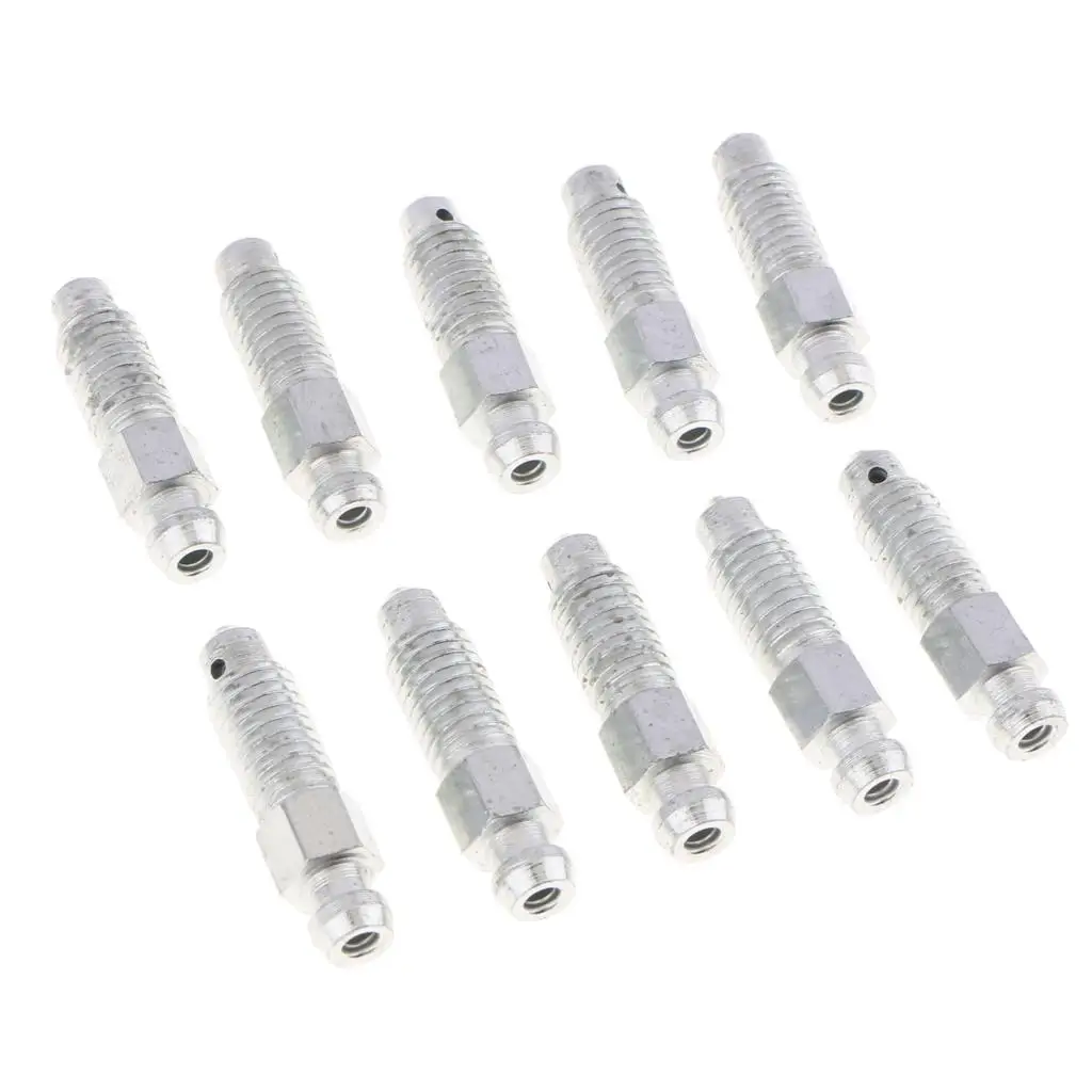 10 Pieces M8* Car Front Rear Brake Caliper Bleeder Screws Silver