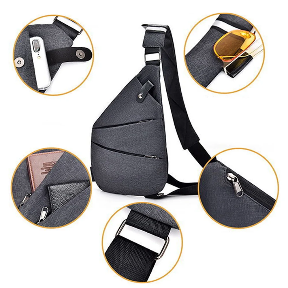 Brand Men Travel Business Fino Bag Burglarproof Shoulder Bag Holster Anti Theft Security Strap Digital Storage Chest Bags