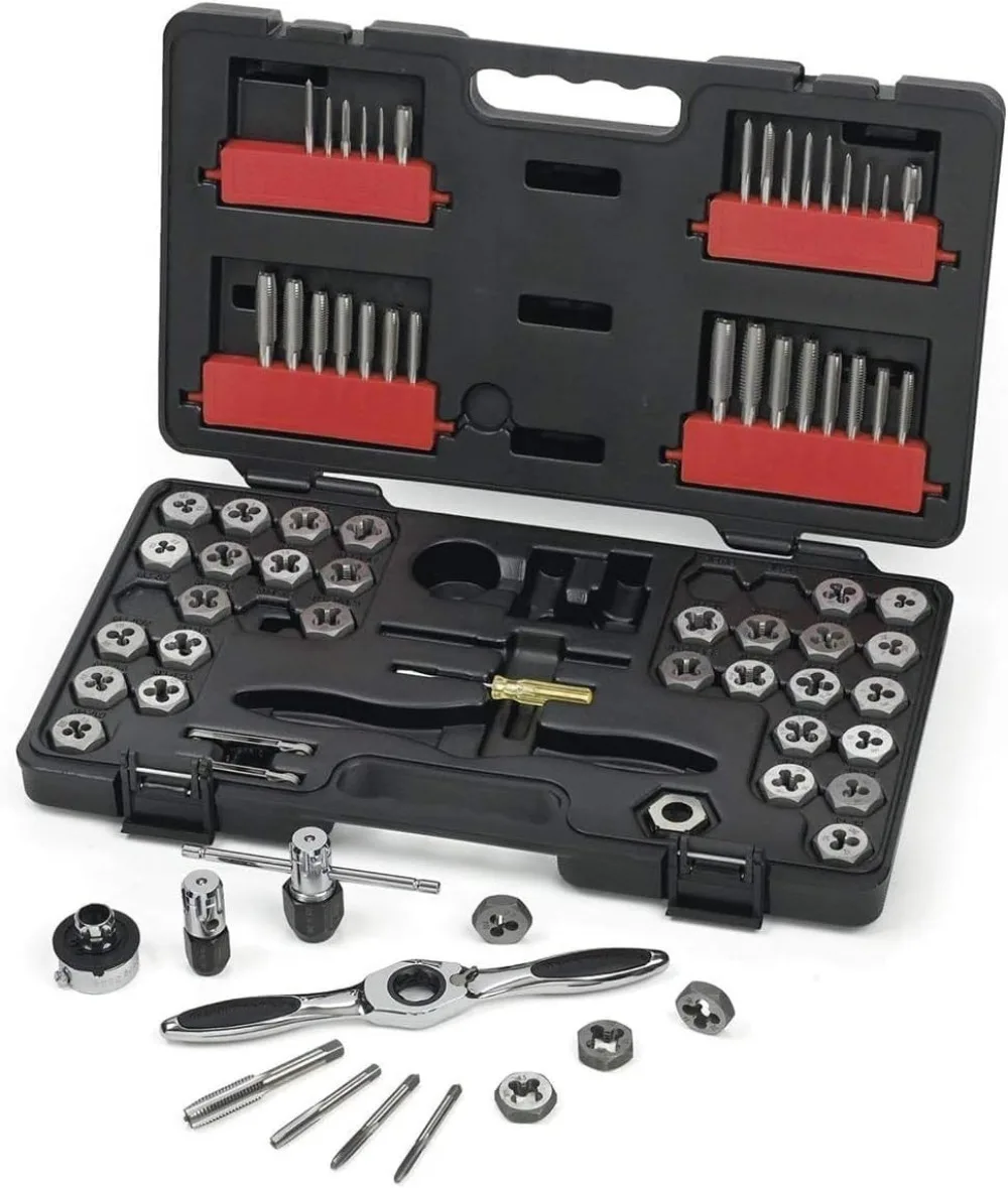 

77 Piece SAE/Metric Ratcheting Tap and Die Set Suitable for Thread Machining