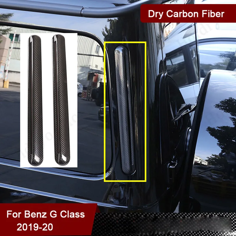 Dry Carbon Fiber Auto Rear Window D Pilar Trim Cover For Benz G Class 2019-20