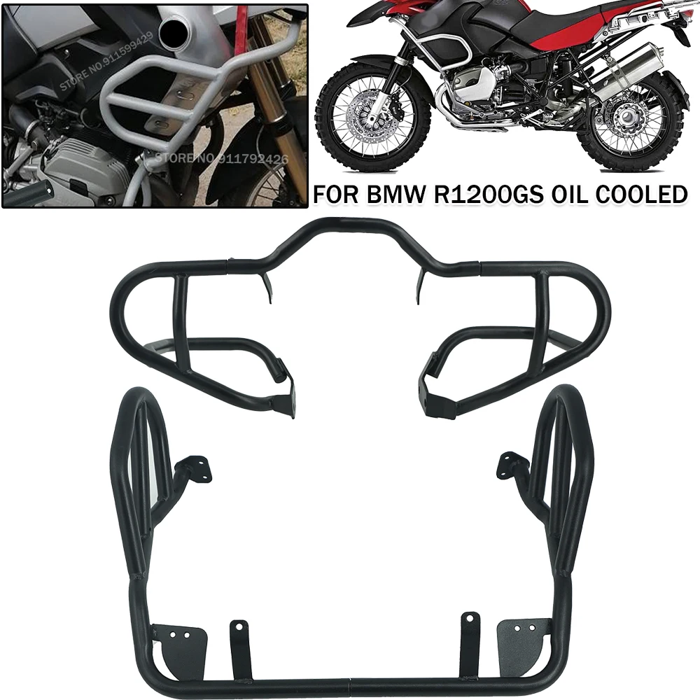 Motorcycle Upper Lower Crash Bar Engine Tank Protector Bumper Chassis Frame Guard For BMW R1200GS R1200 GS Oil Cooled 2008-2012