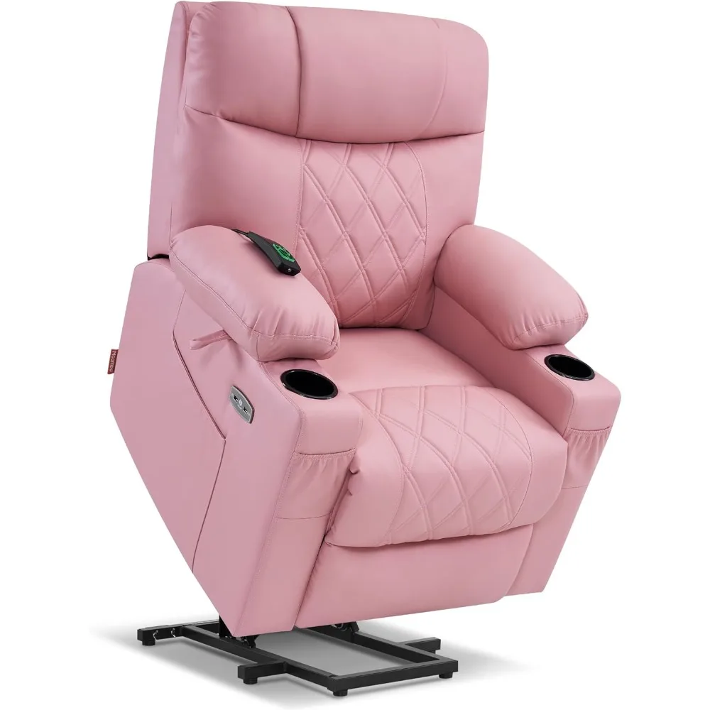 Power Lift Recliner Chair Sofa with Massage and Dual Heating, Adjustable Headrest for Elderly People Petite, Christmas Gift