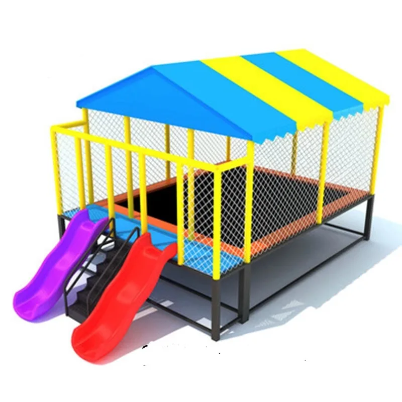 

New internet celebrity large trampoline outdoor indoor square park amusement equipment sticky music slide combination trampoline