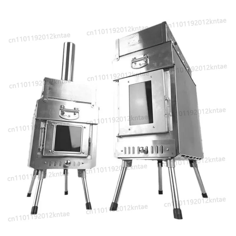 【Popular】Stainless Steel Portable Firewood Stove Household Folding Outdoor Tent Stove Heating  Picnic Camping Hiking