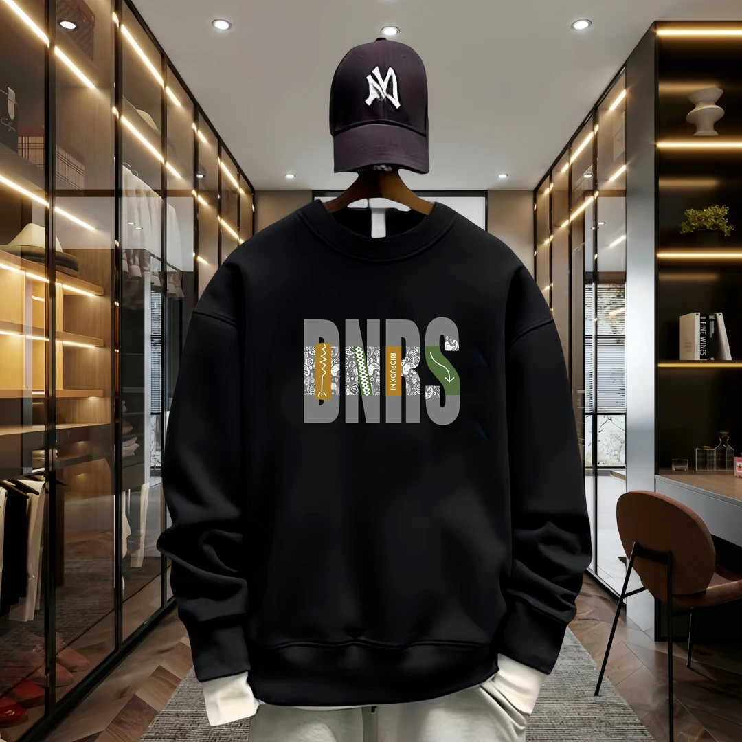 

Новинка 2024, хлопковые толстовки, стильная мужская спортивная одежда, американский свитер в стиле Харадзюку высокого качества, топ с круглым вырезом, футболки с длинными рукавами и принтом