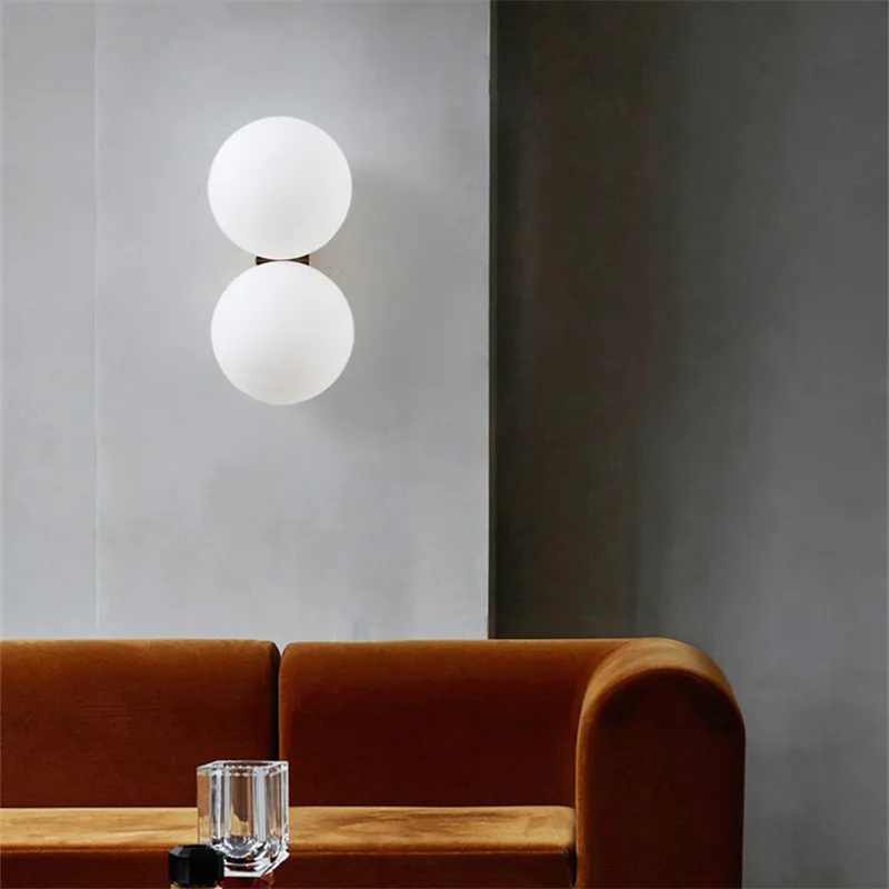 Imagem -05 - Nordic up And Down Wall Light Designer Decoração Simples Lâmpada de Bola de Vidro Escadaria Corredor Cabeceira Banheiro Luzes do Quarto