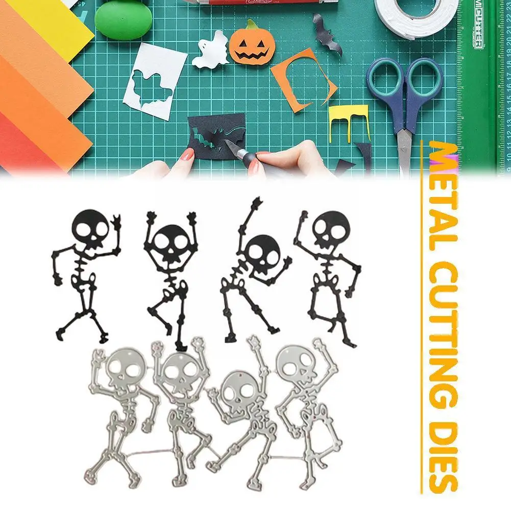 

Halloween Skeleton skull decoration Metal Cutting Dies Die Embossing Cut handmade Paper Craft Scrapbook craft DIY Cards A8D3