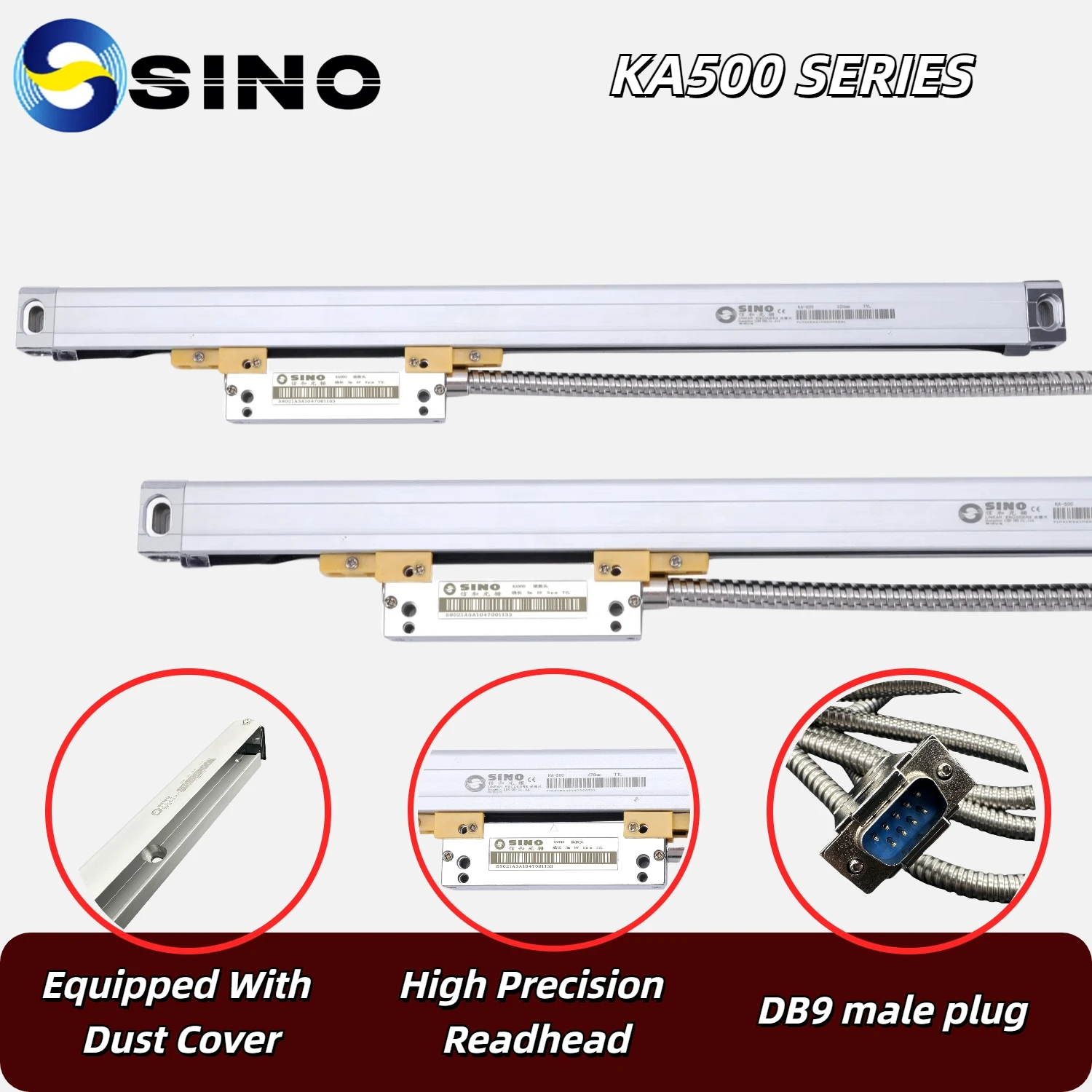 High Precision Milling Lathe Grinder DRO Linear Glass Scale 70mm-420mm TTL 5um 5VDC Grating Ruler Encoder Sensor Displacement