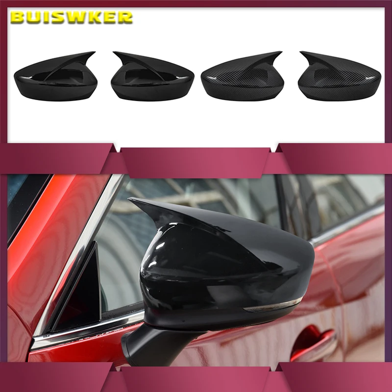 Car Door Rearview Side Mirror Cover Trim For Mazda 6 Atenza 2017-2021 ABS Plastic