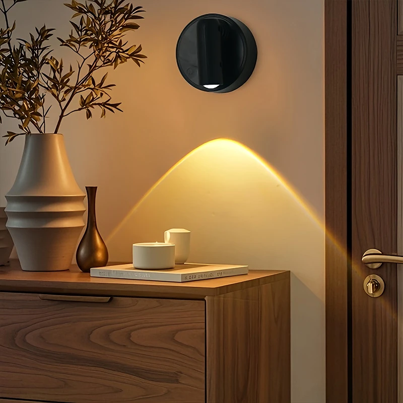 Magnetic Smart Night Light Adjustable Color USB Rechargeable Small Wall Lamp for Bedroom Storage Room Hallway Art Exhibition