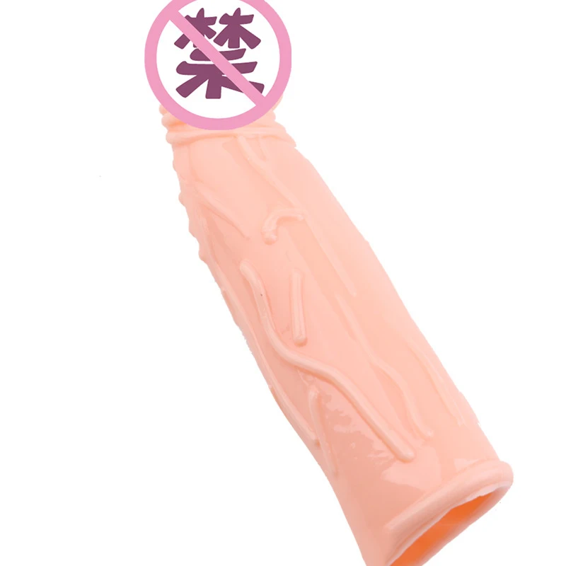 18cm Reusable Penis Sleeve Extender Cock Rings Delay Ejaculation Penis Condoms Dick Silicone Glans Enlargement Sex Toys for Men