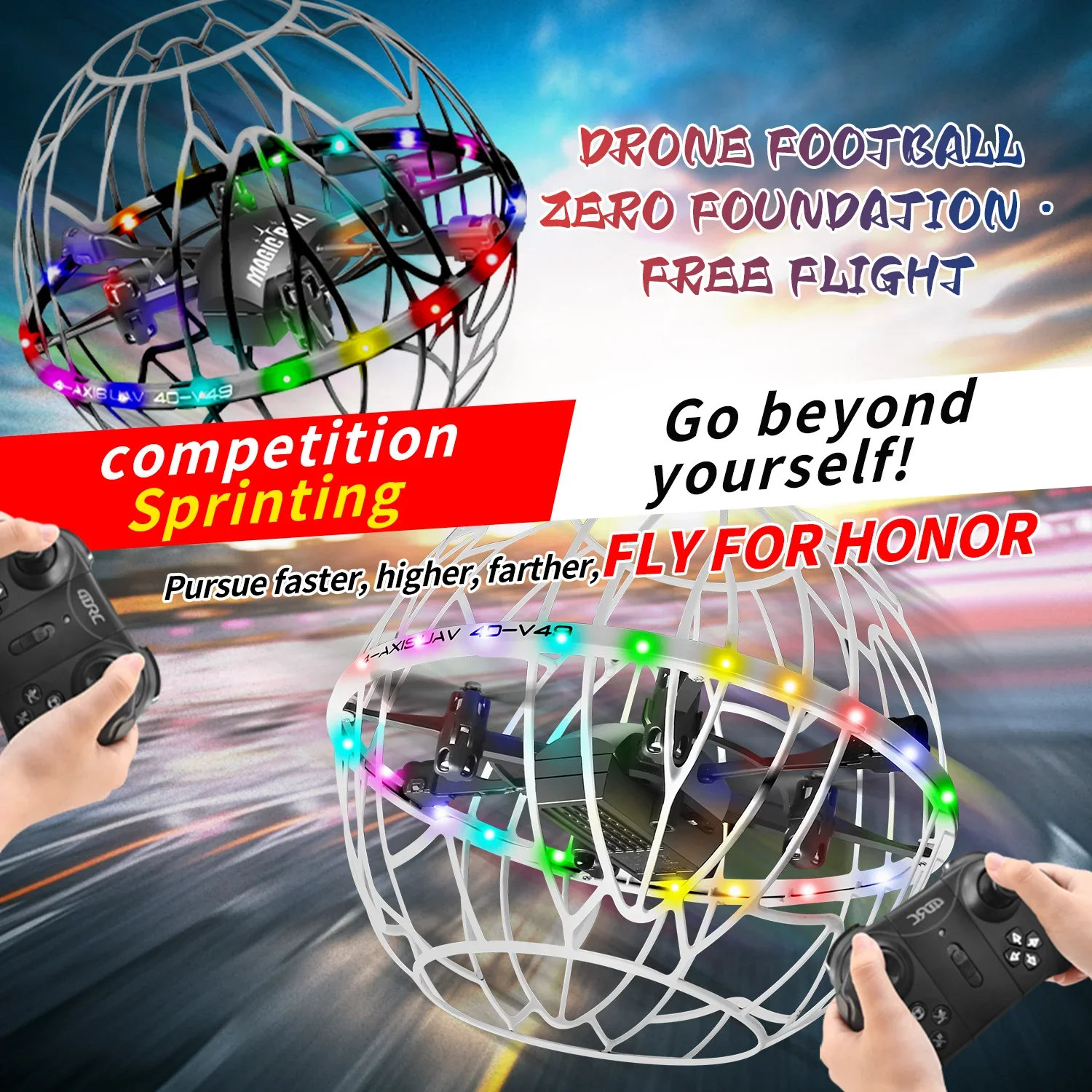 4DRC Drone for Soccer Competition WiFi Fpv Air Pressure Height Maintain Helicopter Infrared Induction RC Flying Ball Toys Gifts